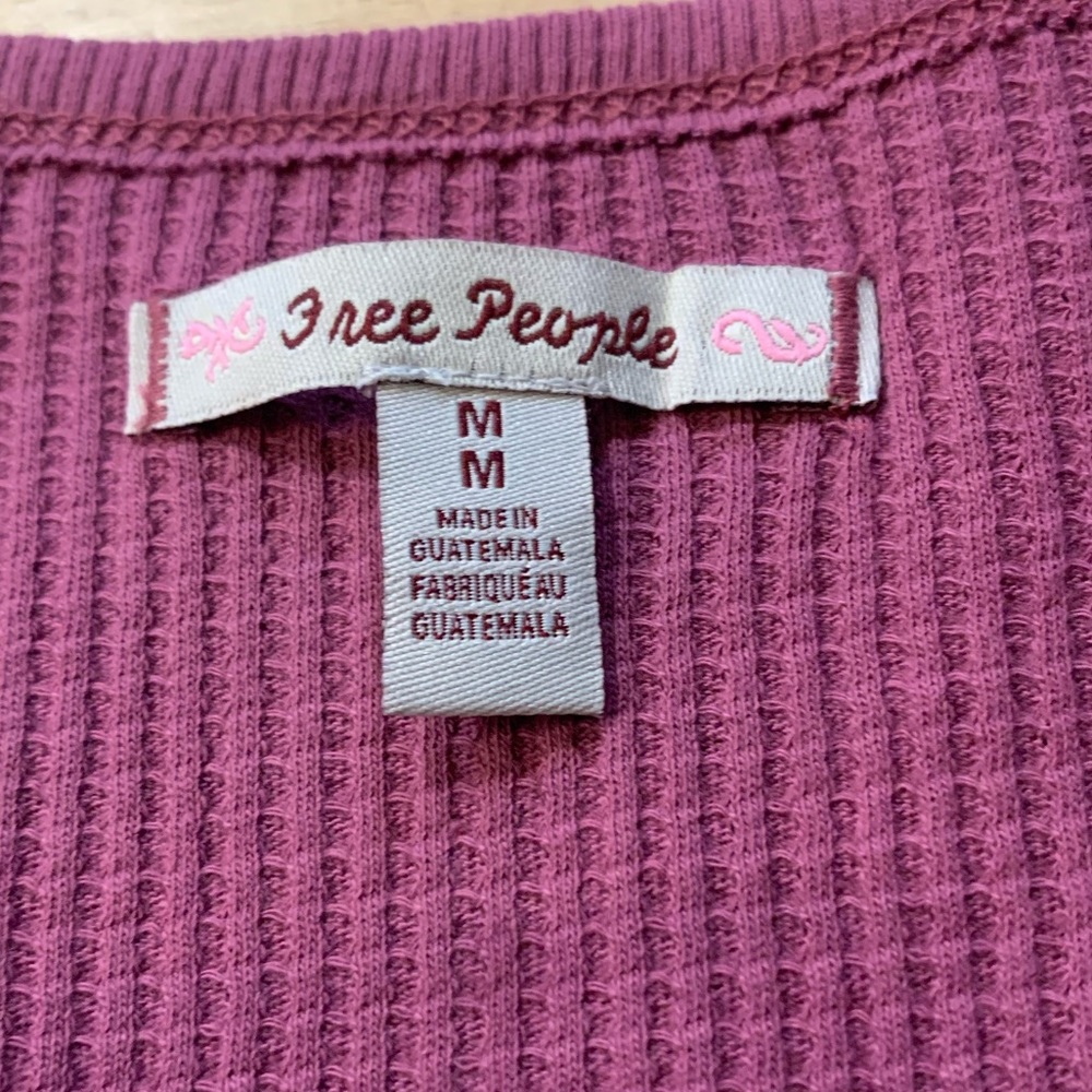 Free People Santa Clara Mulberry Thermal Top| NWT. - Picture 4 of 8